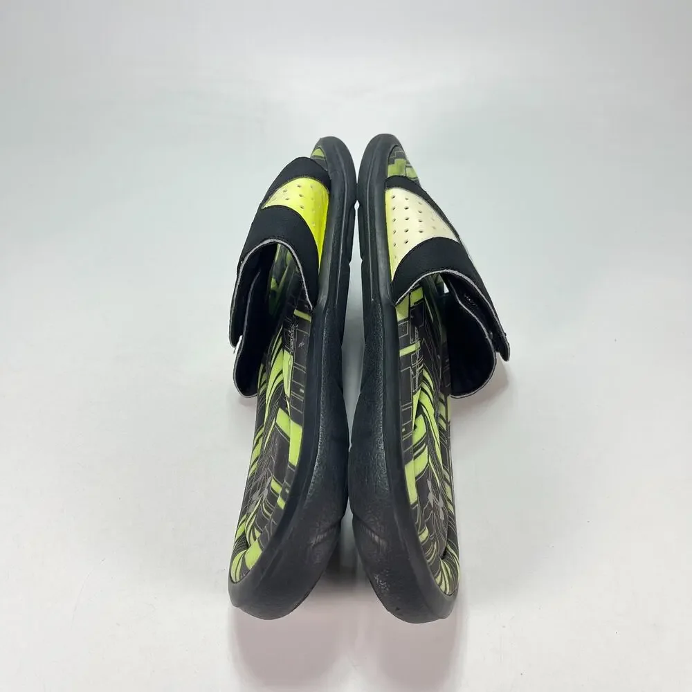 Under Armour Ignite Banshee II Bright Yellow Black Slides 1266339-002 Mens Sz 11